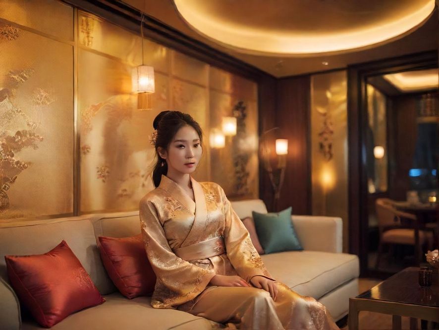 广东一处融合现代与中式风格的私享休闲空间,光线柔和,环境精致典雅。