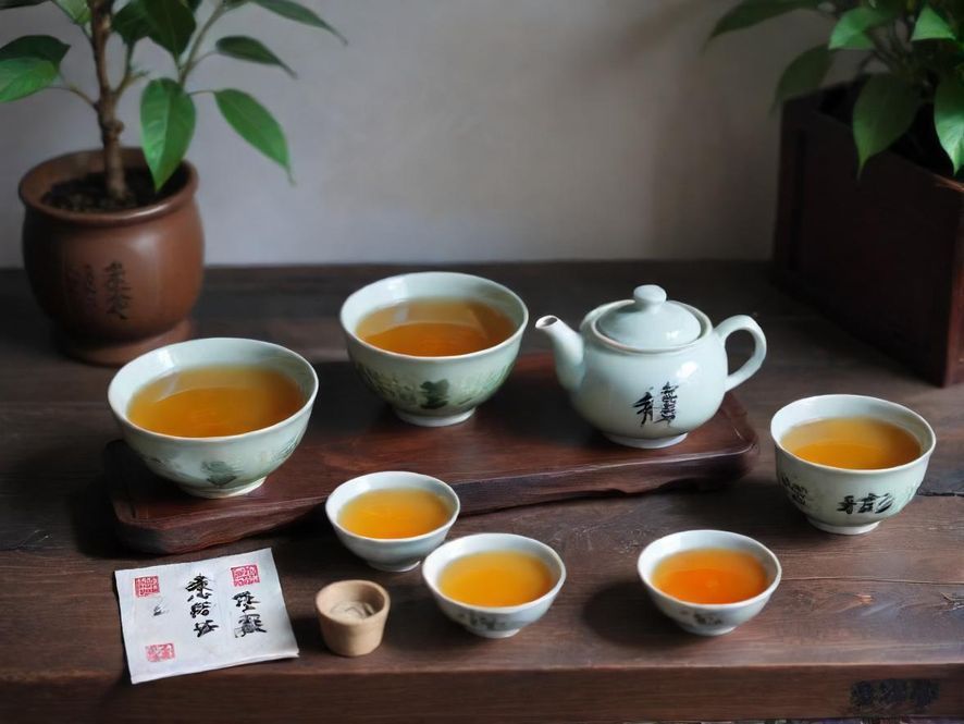 一位绅士在私密奢华的中式会所包厢中品茗