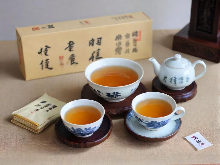 一位优雅的熟女在温暖茶室中,侧面特写,与人品茶聊天,氛围宁静而美好。