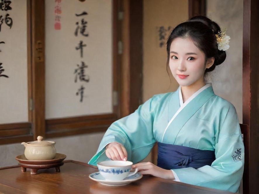 姐妹们在温馨咖啡馆里享受下午茶时光,谈笑风生,背景是柔和的灯光和绿植,营造出放松的氛围。