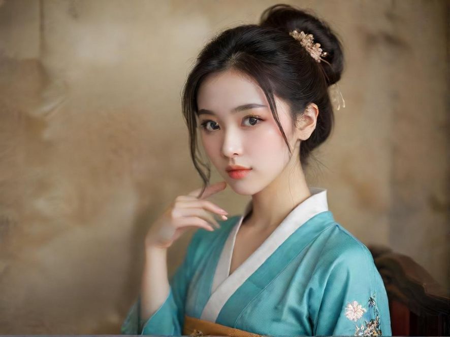 一位年轻女性在阳光明媚的咖啡馆里,带着轻松的笑容使用笔记本电脑,享受着自由工作的乐趣