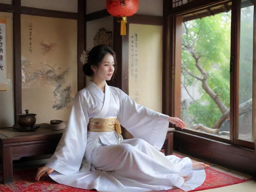 在深圳宝安的某个角落,一间雅致的茶室里,柔和的灯光洒落在一位侧身而坐的女性身上,营造出一种朦胧而宁静的氛围,仿佛时间也在这里慢了下来。